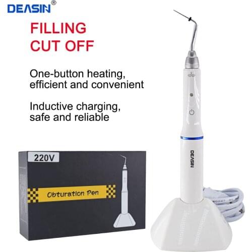 Dental Cordless Gutta Percha Obturation System Endo Heated Pen with 2 Tips Wireless for Root Canal Filling