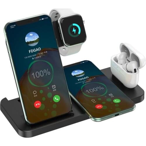 15W 4 in 1 Qi Wireless Charging Stand Dock for Apple Watch for iPhone 11 X XS XR 8 Airpods Pro 15W Qi Fast Charger Dock Station