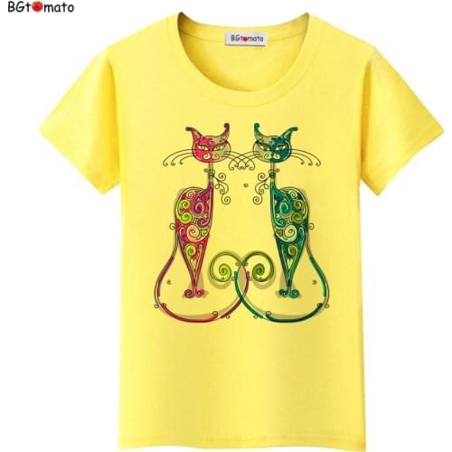 BGtomato New style elegent cats shirt brand casual top tees fashion t shirt women comfortable clothes women t-shirt plus size