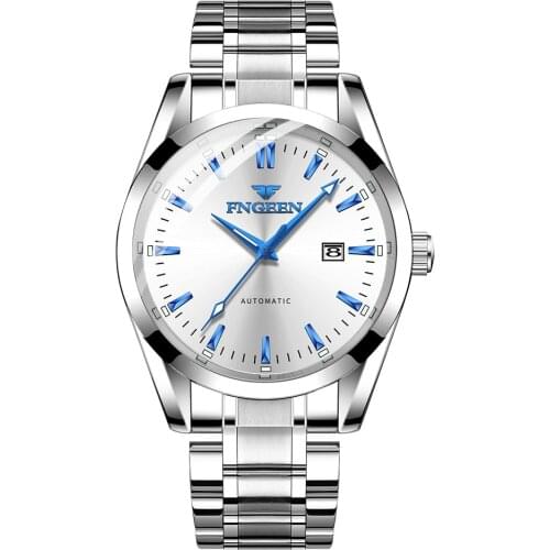 Mens Watch 2020 Fngeen Brand New Model Steel Waterproof Self Wind Automatic Date Clock Skeleton Tourbillon Mechanical Watch Men