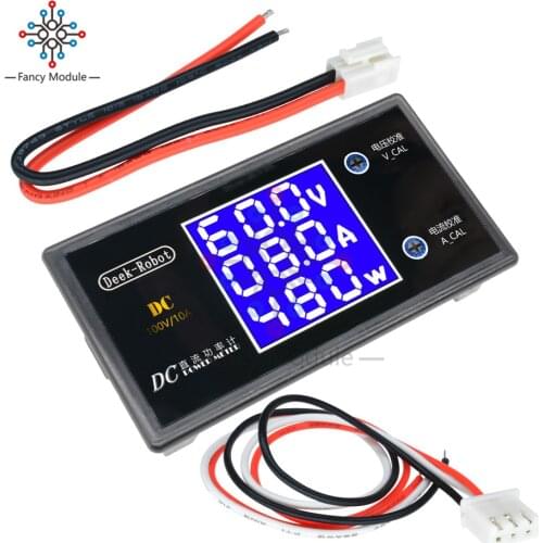 DC 0-100V 5A 1000W LCD Digital Voltmeter Ammeter Wattmeter Voltage Current Power Meter Volt Detector Tester Monitor 12V 24V 36V
