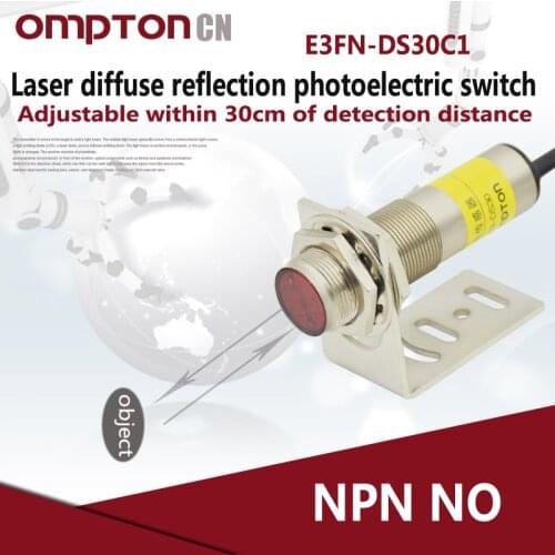 E3FN-DS30 NPN NO/NC Photoelectric switch sensor Laser diffuse reflection sensor OMPTON CN Sensing distance 30cm