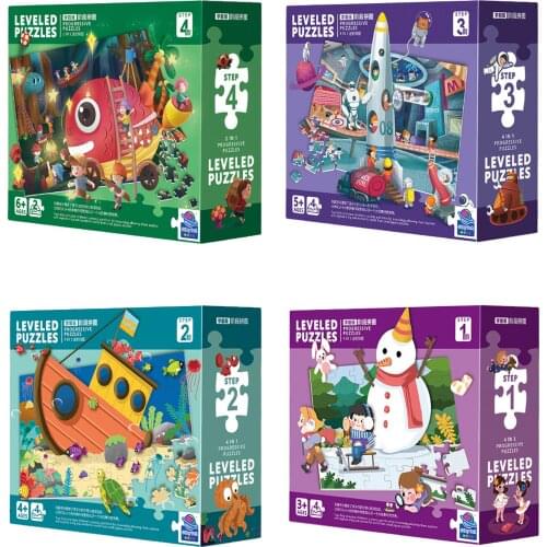 Montessori DIY Jigsaw Puzzles Fun Wear Resistant Early Educational Toys for Children Adults Home Leisure Toys Birthday Gifts