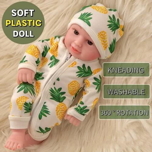 New Doll 30cm Full Body Soft Gel Body Girl Boy Reborn Baby Doll Toy Like Alive 11.8 Inch Princess Birthday Gift Fashion Present