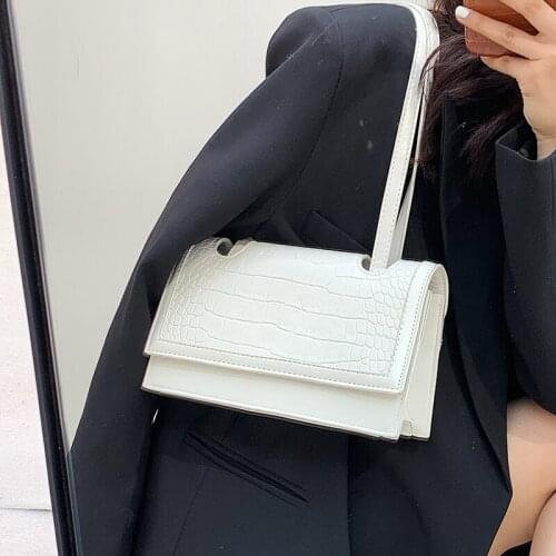 Stone Pattern small Pu Leather Shoulder Underarm Bags for Women 2021 Summer Trend Branded Ladies Fashion Handbags Green