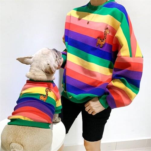 Miflame Family Dog Clothes For Small Dog Costume French Bulldog Clothes Fashion Dog Hoodies Pet Outfits Cute Adult clothes Soft