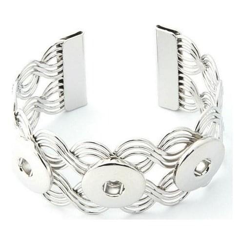 Fashion Snap Bracelet Antique Sillver Gold Ginger Snaps 18mm Snap Button DIY Charm Snap Jewelry Feminina Bangle