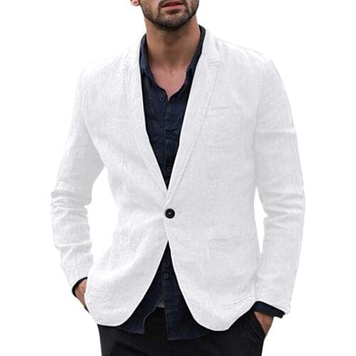 Suits Mens Business Slim Fit Jackets Coats Wedding Employment Design Social Solid Party Casual Slender Linen Plain Autumn Tops