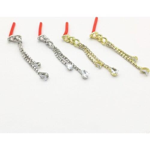 New Arrival! 64x6mm 50pcs Cubic Zirconia/Chain Ear Stud for Earrings Accessories Handmade DIY Parts,Jewelry Findings&Component