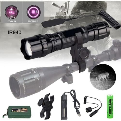 5W IR 850nm Hunting Flashlight Professional Night Vision Torch Tactical Infrared Radiation Zoomable Outdoor Waterproof Linterna