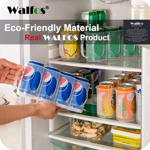 WALFOS Useful Refrigerator Storage Box Kitchen Accessories Beverage Can Space-Saving Cans Finishing Four Case Organizer