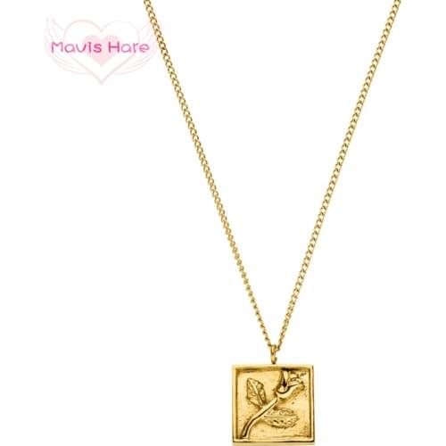 Mavis Hare LULA rose flower Pendant Necklace with Stainless Steel Link Chain for Valentines day Gift