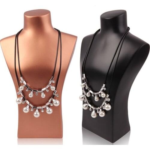 Pendant Jewelry Display Bust White Holder Black Mannequin Necklace Rack Stand Resin Portrait Model