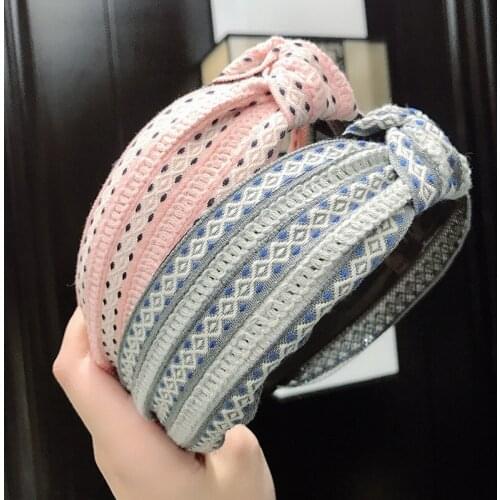 Fashion Women Girls Summer Bohemian Hairbands Print Headbands Vintage Knotted Cross Bandage Bandanas Hair Bands Hair Accessories