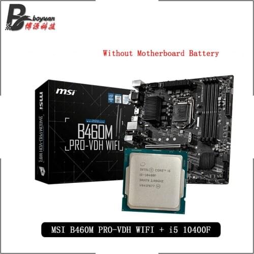 Intel Core i5 10400F CPU + MSI B460M PRO VDH WIFI Motherboard Suit No integrated graphics card LGA 1151 New but without cooler