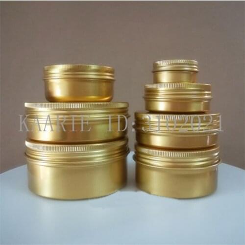 30/50/60/80/100/150g ML refillable box gold empty round aluminum metal tin cans cosmetic cream DIY jar tea gold Aluminum Pot