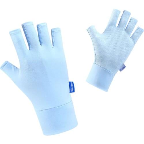 KoKossi Half-finger Sunscreen Gloves Anti-UV Skin-friendly Comfortable Breathable Quick-drying Palm Anti-slip Cycling Gloves