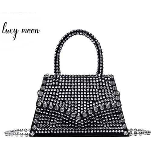 PU Leather Shoulder Bag for Women 2020 Fashion Rivet Design Female Purse and Handbag Silver Black Crossbody Bag ZD1858
