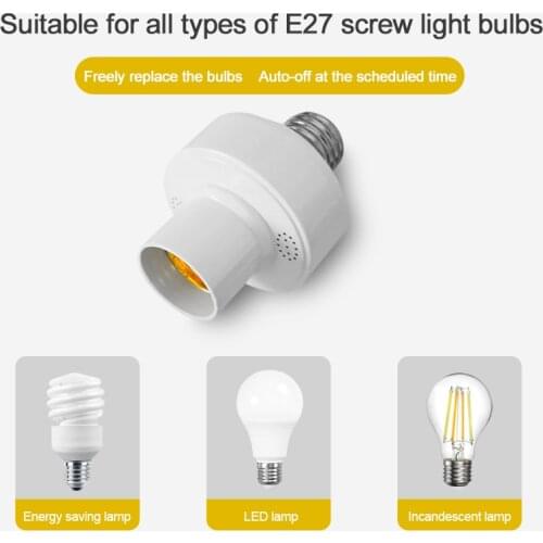 Smart Bulb Socket Adapter LED Lamp Holder E27 Holder Voice Control Works With For Alexa Google Home Night Light Head