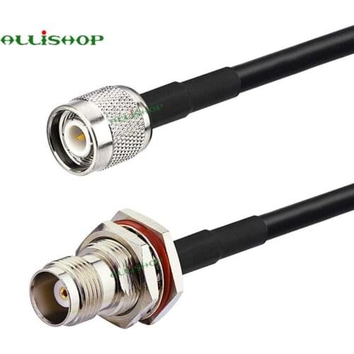 TNC Female Bulkhead O-Ring to TNC Male Straight Assembly Pigtail Extension RG58 for Wireless Antenna 1/3/6/9/12/15/20M