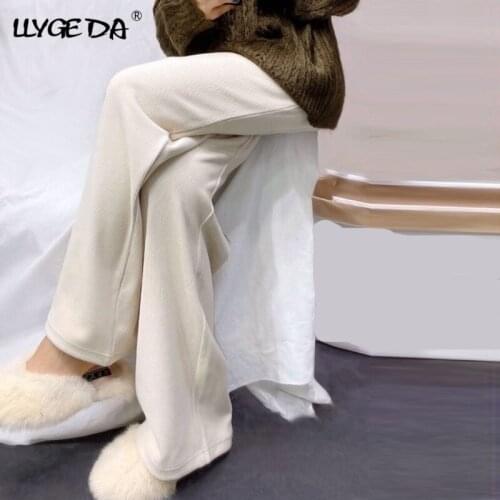 Corduroy Wide Leg Womens Pants High Waist Solid Straight Pant For Women Girls 2021 Autumn Female Loose Casual Fashion Trousers