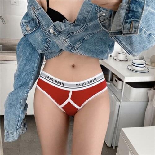 Yushuhua 2 pieces New letter Fitness Sports Panties Women Seamless Panties Yoga Shorts Sexy Comfort Cotton Triangle Pantie