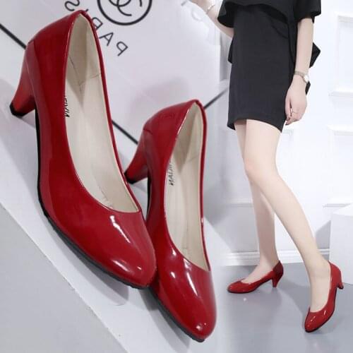 Four Seasons Not Tired Work Shoes Women Soft Leather High Heels Professional Tooling Shoes Etiquette Shoes Dress Womens Shoes