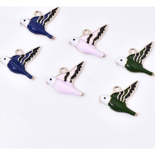 10pcs/Lot Bird 17*19mm Diy Design for Jewelry Making Earring Bracelet or Necklace Handmade Enamel Charms