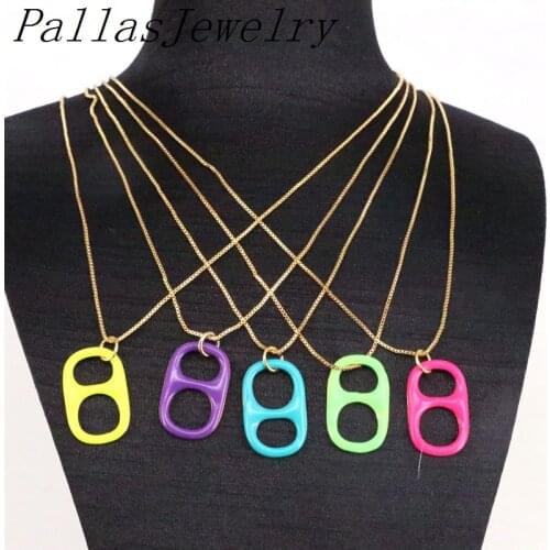 10Pcs, Wholesale Ppopular Colorful Enamel Soda cap two holes charm pendant necklace , fashion women men jewelry