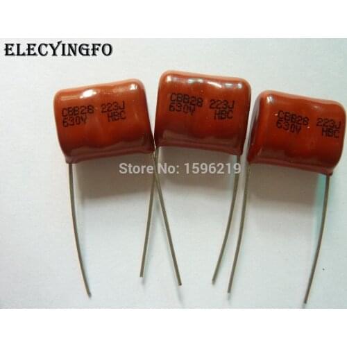 100pcs CBB 223 630V 223J CBB28 0.022uF 22nF P15 Metallized Polypropylene Film Capacitor
