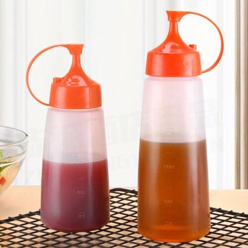 150/250/350/500ml Condiment Squeeze Bottles With Caps For Ketchup Mustard Mayo Hot Sauces Olive Oil Bottles Kitchen Gadget