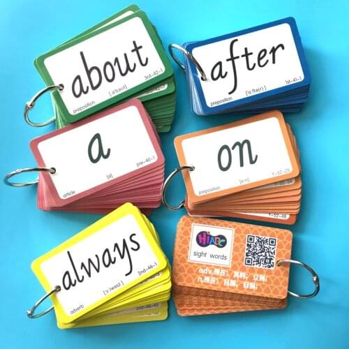 221pcs/set Baby Learning Card English Word Cards Kindergarten Teaching Aid Flash Card Early Education Vocabulary Game For Kids