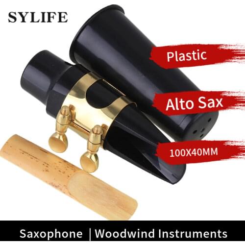 4# E-flat Alto Saxophone Mouthpiece with Cap and Ligature reed Set Golden