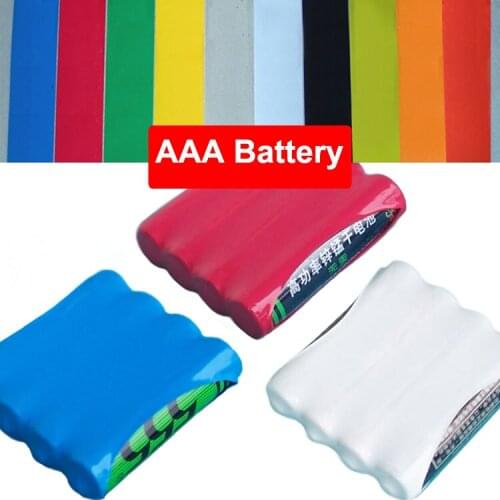 3M Yellow Green Blue Clear 55mm Width 35mm Dia 4pcs Pack AAA Battery Insulation PVC Heat Shrinkable Tubing Shrink Tube