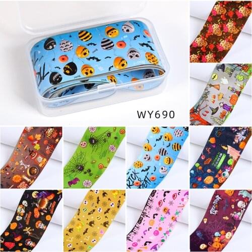 4x50cm Nail Foil Transfer Sticker Nail Foil Holographic Decals Slider Halloween Christmas Festival Nail Art Decals 10 Sheets