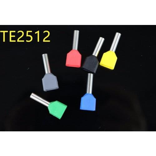 Free Shipping 1000pcs/lot TE2512 Bootlace cooper Ferrules kit set Wire Crimp Connector Insulated Cord Pin End Terminal