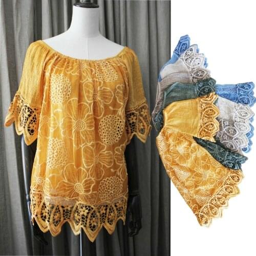 Blouse With Embroidery Bohemian Chic Trendy Sleeves Romantic Wide Classy Lolita 100
