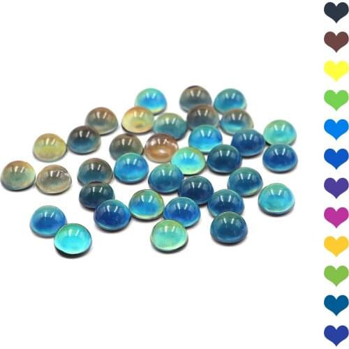 6/8/10/12mm Glass Cabochon Color Change By Temperature Round Beads Pendant For DIY Jewelry Making Bracelet Accessories 10pcs