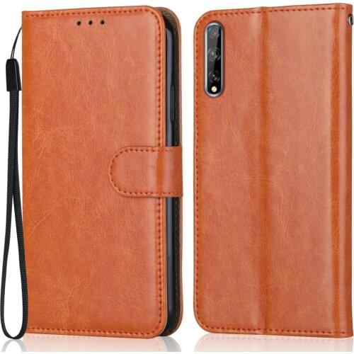 Folio Luxury Leather Case for On Huawei Y8p AQM-LX1 Wallet Stand Flip Case Phone Bag with Strap