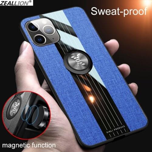 Zeallion For iPhone 6 7 8 Plus X XR 11 12 Pro Max Rotate Magnetic Metal Bracket Case Symphony Shockproof Armor Shell