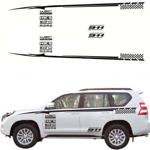 Black Color Car Side Body Waterproof Vinyl Decal DIY Car Styling Decoration Sticker