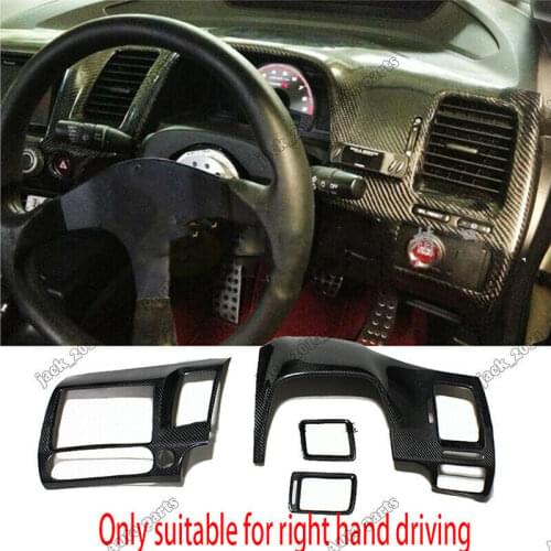 Real Carbon fiber Dashboard Decorative Frame Fit for-Honda-Civic FD2 2006 2007 2008 2009 2010 2011 right hand drive