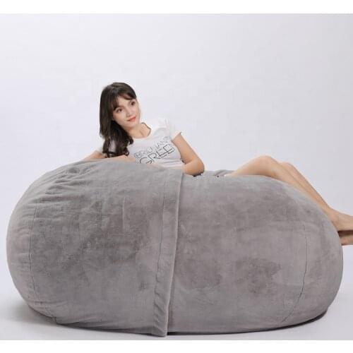 Big size relax beanbag sofa lounger Fur foam filled bean bag gaint 150x60cm sofa bed for adult kid children bedroom