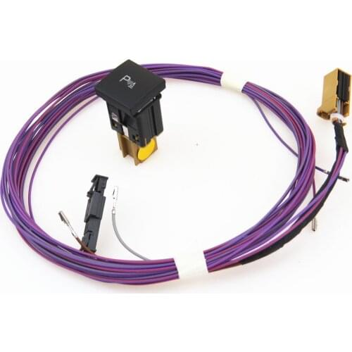 FHAWKEYEQ Radar Switch OPS Control Button + Cable Harness Connector Plug Pigtail For Golf MK6 Jetta MK6 1TD 927 122 1K0 927 122A