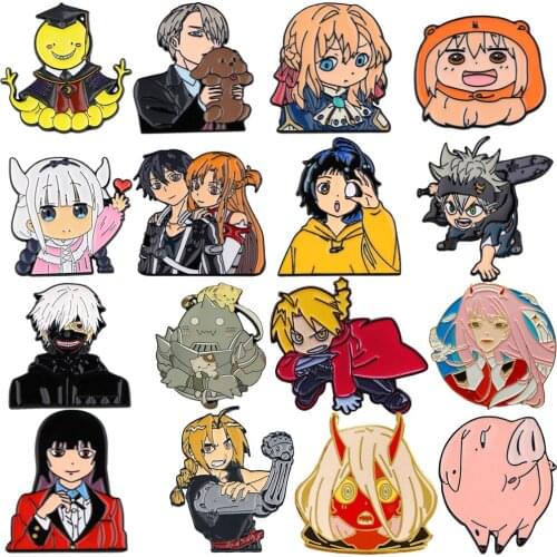 Kakashi Backpack Pins Sasuke Enamel Pins Cartoon Anime Lapel Pin Bag Brooches Hat Badge Funny Gifts Collection NA2375