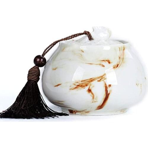 Ceramic Funeral Pet Urn for Memorials - Small - Holds Up to 60 Cubic Inches of Ashes - Pet Cremation Urn for Ashes