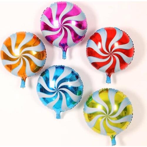 Pack of 10 Round Candy Lollipop Aluminium Foil Balloon Birthday Party Decor 45cm