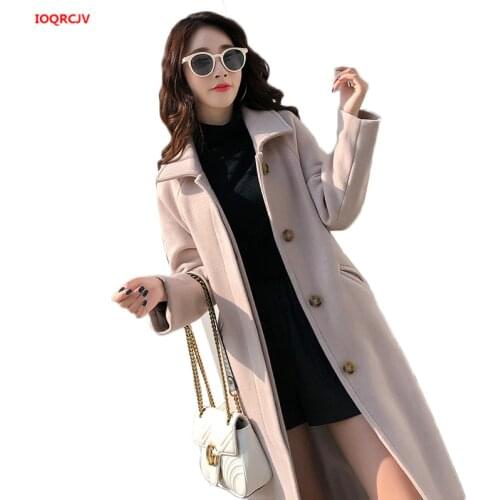 Fashion Winter Trench Coat For Women Long Coat Women Plus Size Female Long Section Thick Woolen Coat Winter Coat Overcoat W1461