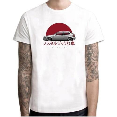 Nostalgic car Civic EK GTR Vintage Funny Unicorns Funny Cool T Shirt Harajuku Fashion Short Mens White Shirt Aesthetic Clothes