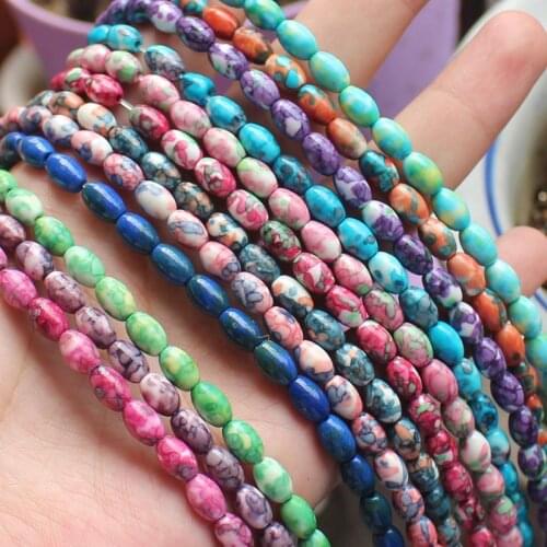 Snow Jaspers 5x8mm Oval Beads 15"38cm 50pcs per strand ,Min. Order is $10,we provide mixed wholesale for all items